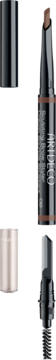 ARTDECO Sculpting Brow Styler 02, ciemnobrązowa, dwustronna kredka do brwi ze stożkową końcówką i szczoteczką.