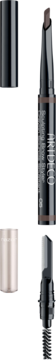 ARTDECO Sculpting Brow Styler 05, ciemnoszary, rozłożony na części. Widoczna ukośna kredka i szczoteczka do brwi.