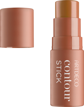 ARTDECO Contour Stick 3, kremowy sztyft do konturowania w brązowym opakowaniu, otwarty, widok z przodu.