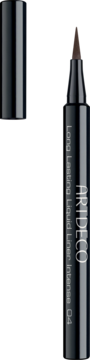 Artdeco Long Lasting Liquid Liner Intense 04, brązowy długotrwały eyeliner w pisaku, widok z przodu, bez skuwki.