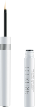 ARTDECO Lash & Brow Wonder Serum, otwarta biała tubka z wyciągniętym aplikatorem o jasnej końcówce.