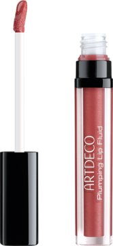 Artdeco Plumping Lip Fluid w brzoskwiniowo-różowym odcieniu Goddess, błyszczyk z aplikatorem, z bliska.