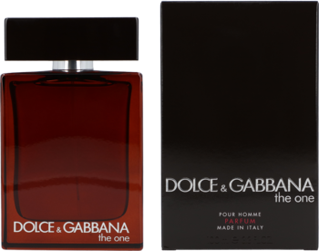 Dolce & Gabbana The One For Men perfumy męskie: elegancka, ciemnobrązowa butelka i dopasowane pudełko.