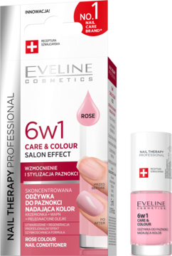 EVELINE COSMETICS Nail Therapy Professional 6w1 Care & Colour,odżywka do paznokci, skoncentrowana, nadająca kolor,  Rose,kompozycja-2