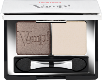 Pupa Vamp! Duo 006 Brown Vanilla, otwarte cienie do powiek: brązowy i kremowy, z aplikatorem.
