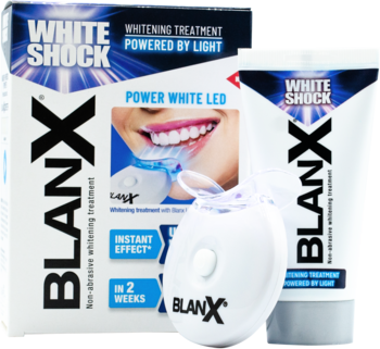 BLANX White Shock ,system wybielający, pasta do zębów White Shock 50ml + lampa Led Bite,kompozycja-2