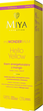 MIYA COSMETICS myWONDERBALM Hello Yellow,krem do twarzy, oczu i dekoltu, energetyzujący, z mango,kompozycja-2