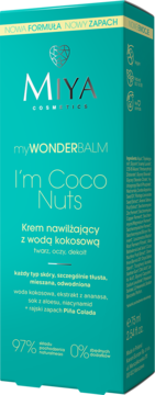 MIYA COSMETICS myWONDERBALM I'm Coco Nuts,krem do twarzy, oczu i dekoltu, nawilżający, z wodą kokosową,kompozycja-2