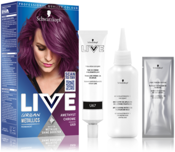 SCHWARZKOPF LIVE Urban Metallics ,farba do włosów, trwała, nr U69 Amethyst Chrome,kompozycja-2