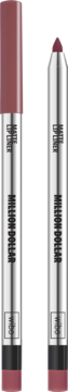 Wibo Million Dollar matowa konturówka do ust nr 1, zgaszony róż. Srebrny sztyft: jedna zamknięta, druga otwarta.