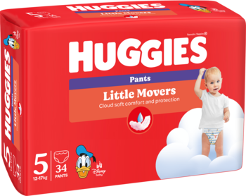 HUGGIES Little Movers Pants,pieluchomajtki, rozm.5, 12-17 kg,kompozycja-2