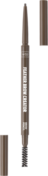 WIBO Feather Brow Creator, dwustronna kredka do brwi w odcieniu soft brown, z precyzyjną końcówką i szczoteczką.