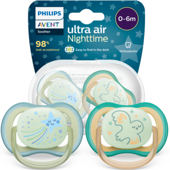 PHILIPS AVENT Ultra Air ,smoczek ortodontyczny dla wrażliwej skóry dziecka, 0-6 m,kompozycja-2