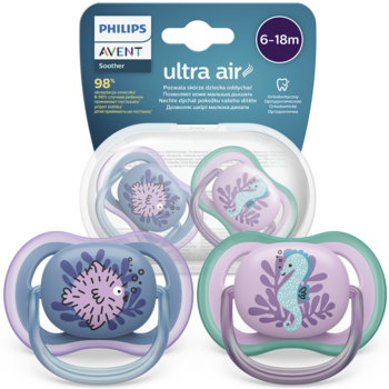 PHILIPS AVENT Ultra Air ,smoczek ortodontyczny dla wrażliwej skóry dziecka, 6-18m,kompozycja-2