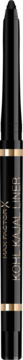 Czarna automatyczna kredka Max Factor Masterpiece Kohl Kajal nr 1 Black, ze złotymi paskami, widok z przodu.