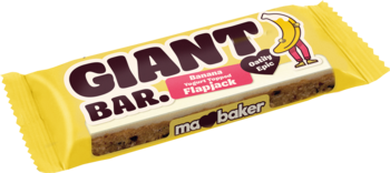 MABAKER Giant Bar ,baton zbożowy  z kawałkami banana, w polewie jogurtowej,kompozycja-2