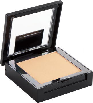 Otwarty Puder Fit Me! matujący, beżowy, w czarnym kompakcie z lusterkiem, idealny do cery świecącej.
