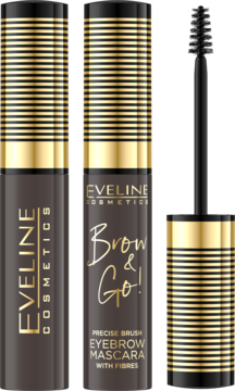 EVELINE COSMETICS Brow&Go! ,tusz do brwi, z zagęszczającymi włokienkami, nr 02 Dark,kompozycja-2