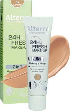 ALTERRA 24H Fresh Make-Up ,podkład do twarzy, kryjący, 2w1, nr 03 Caramel,kompozycja-2