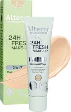 ALTERRA 24H Fresh Make-Up ,podkład do twarzy, kryjący, 2w1, nr 01 Light,kompozycja-2
