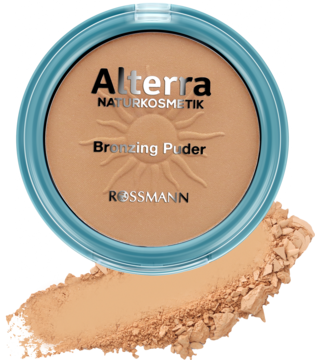 ALTERRA ,puder brązujący, nr 01 Honey Gold,kompozycja-2