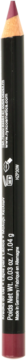 Pionowa czarna kredka do ust SLIM LIP PENCIL z bordową końcówką i logiem. Widok całego produktu z przodu.