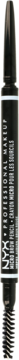 Smukły, ciemny mechaniczny ołówek do brwi Micro Brow Pencil ze szczoteczką, pionowo.