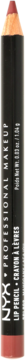 NYX Professional Makeup Slim Lip Pencil w odcieniu terakota, z czarnym korpusem, widok z przodu.