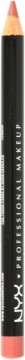 Pionowa kredka do ust NYX Professional Makeup Slim Lip Pencil, z brzoskwiniowo-różowym końcem i ostrym szpicem.