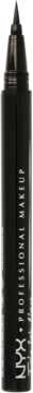 Czarny, wodoodporny eyeliner w pisaku NYX Epic Ink Liner, pionowo, z białym logo i tekstem.