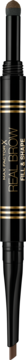 Max Factor Real Brow Fill and Shape 03 Medium Brown, czarna kredka do brwi ze złotymi detalami, widok pionowy.