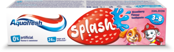 AQUAFRESH Splash Paw Patrol,pasta do zębów z fluorkiem, smak truskawkowy, 3-8 lat,kompozycja-2