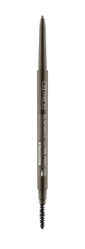 Ciemnobrązowa kredka do brwi Catrice Slim'Matic Ultra Precise z cienkim rysikiem i szczoteczką, widok z przodu.