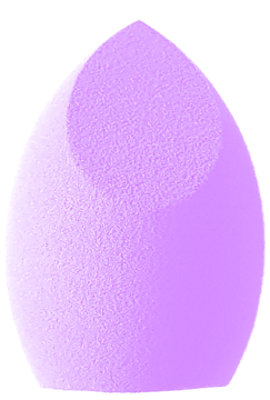 Jasnofioletowa gąbka Lavender 3D do makijażu, w kształcie łezki, teksturowana, widok z przodu na białym tle.