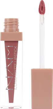Płynna pomadka NAM Iconic Matte Nude do ust, w butelce z wysuniętym aplikatorem z kolorem.