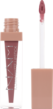 NAM Iconic Matte Lipstick Vanilla Queen, płynna matowa pomadka z wysuniętym aplikatorem, widok z przodu.
