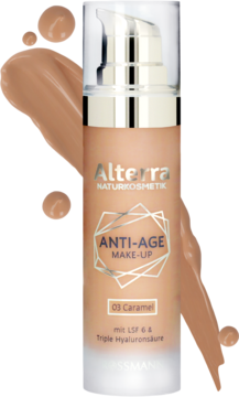 ALTERRA Anti-Age Make-Up ,podkład do twarzy, nr 03 Caramel,kompozycja-2
