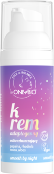 ONLYBIO,krem do twarzy, adaptogenny, mikrozłuszczający, na noc,kompozycja-1