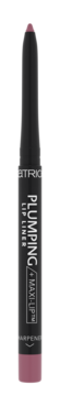 Pionowo ustawiona różowa konturówka Catrice Plumping Lip Liner z napisem MAXI-LIP i temperówką.