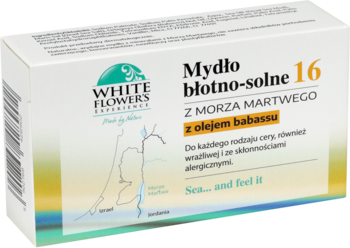 WHITE FLOWER'S EXPERIENCE ,mydło w kostce, błotno-solne, z Morza Martwego, z olejem babassu,kompozycja-2