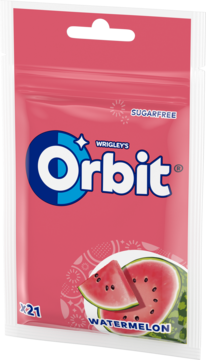 WRIGLEY'S ORBIT Watermelon ,guma do żucia, w drażetkach, o smaku arbuzowym, bez cukru,kompozycja-2