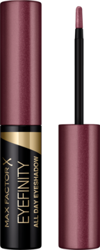 Max Factor Eyefinity All Day Eyeshadow 09 Sultry Burgundy, metaliczny eyeliner i cień z aplikatorem.
