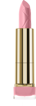 Pomadka Max Factor Colour Elixir Angel Pink, jasnoróżowa, nawilżająca, w złotej obudowie, z wytłoczonym logo.