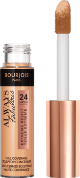 Bourjois Always Fabulous, korektor full coverage w szklanej butelce, aplikator z jasnobeżowym odcieniem.