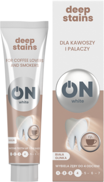 ON white Deep Stains,pasta do zębów, dla kawoszy i palaczy, Biała Glinka,kompozycja-2