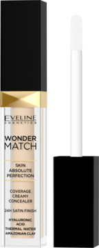 Eveline Wonder Match kryjący korektor beżowy z aplikatorem, z kwasem hialuronowym.