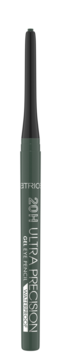 Catrice 20H Ultra Precision Gel Eye Pencil w kolorze ciemnozielonym, wodoodporny, 2mm końcówka, widok z przodu.