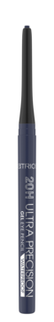 Granatowa kredka Catrice 20H Ultra Precision Eyeliner, pionowo, wodoodporna, z końcówką 2mm.