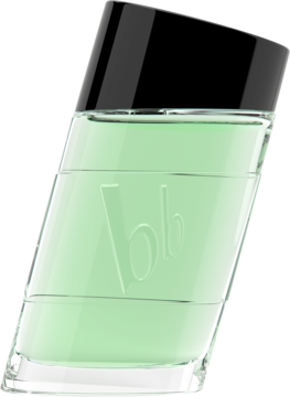 Woda toaletowa bruno banani Made for Men w ukośnej butelce z zielonym płynem i czarną nakrętką.