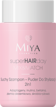 MIYA COSMETICS superHAIRday ,suchy szampon do włosów, puder do stylizacji, 2w1,kompozycja-2